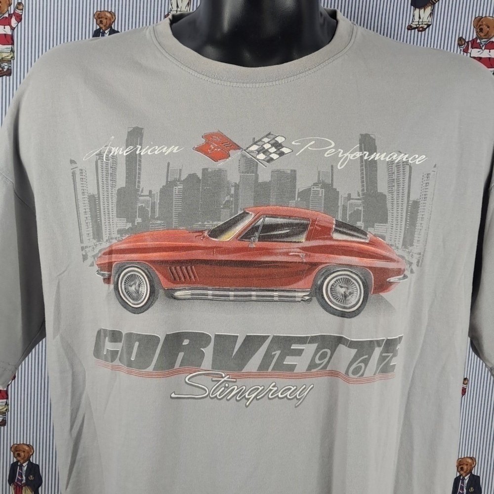 1967 American Performance Corvette Stingray Car graphic grey & red 2XL t-shirt